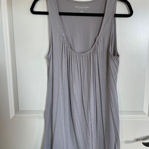 Gray pleated Tank Top with scoop-neck